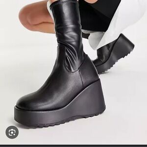 Steve Madden Knee High Skin tight wedge boots